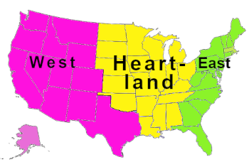 USA as three regions